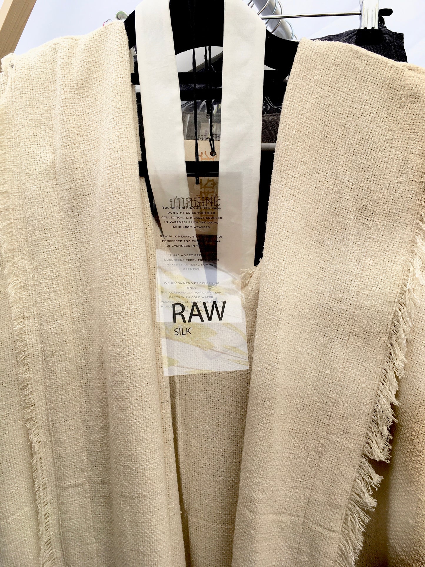 Raw Silk Kimono Cream