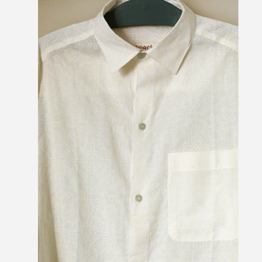 White Classic Cut Long Sleeve Shirt