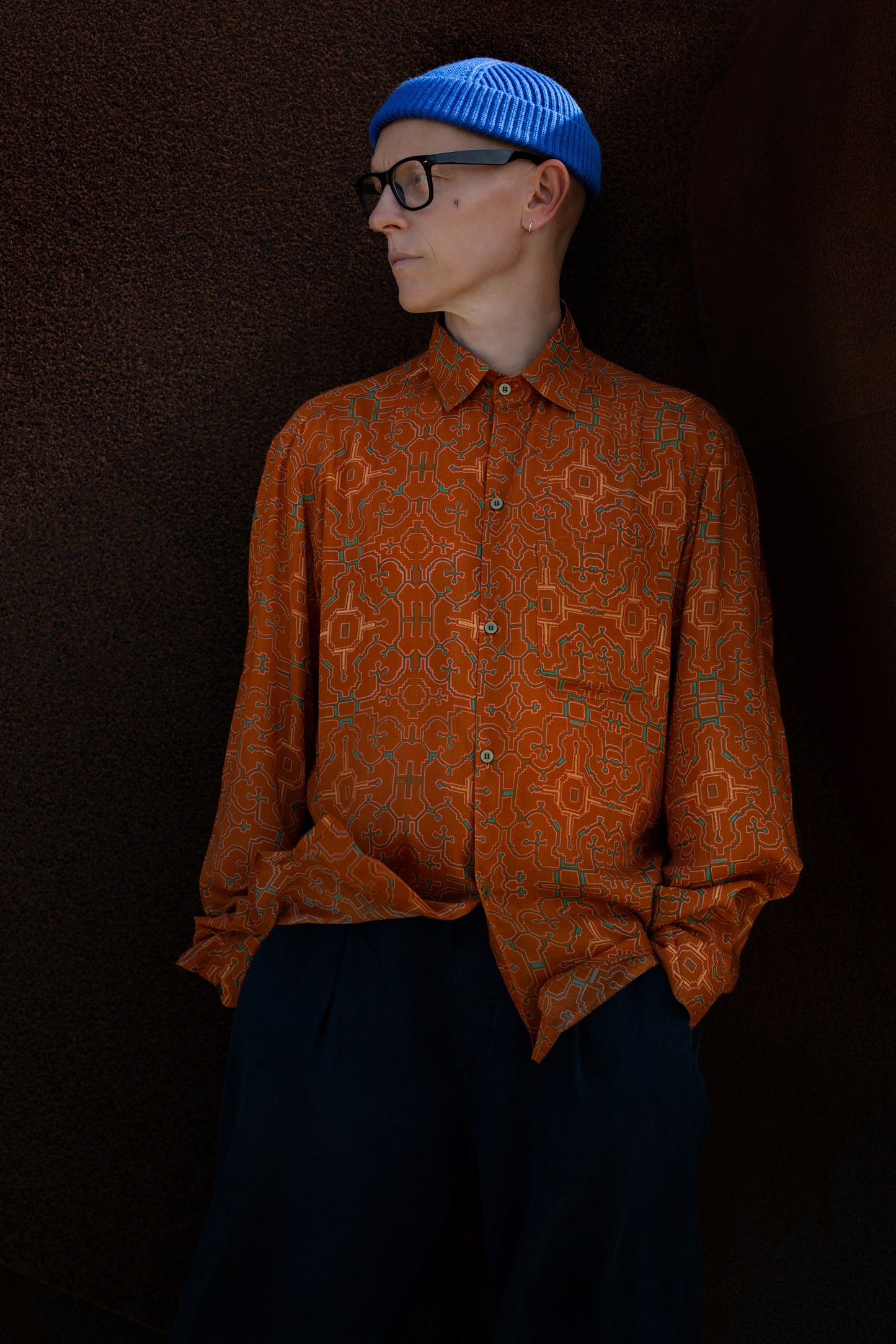 AMAZONAS SHIPIBO LONG SLEEVE SHIRT OCHRE