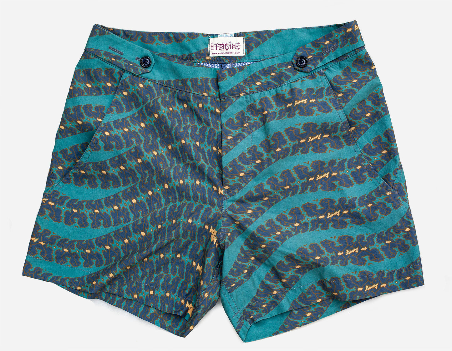 Shipibo Emerald Snake Tailored Swim Trunks