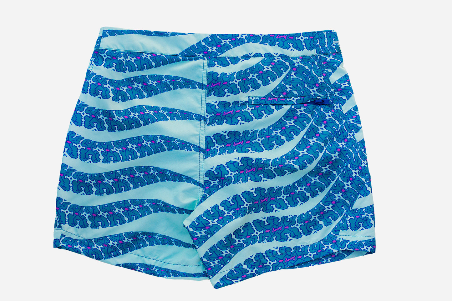 Blue Snake Shipibo Tailored Swim Trunks