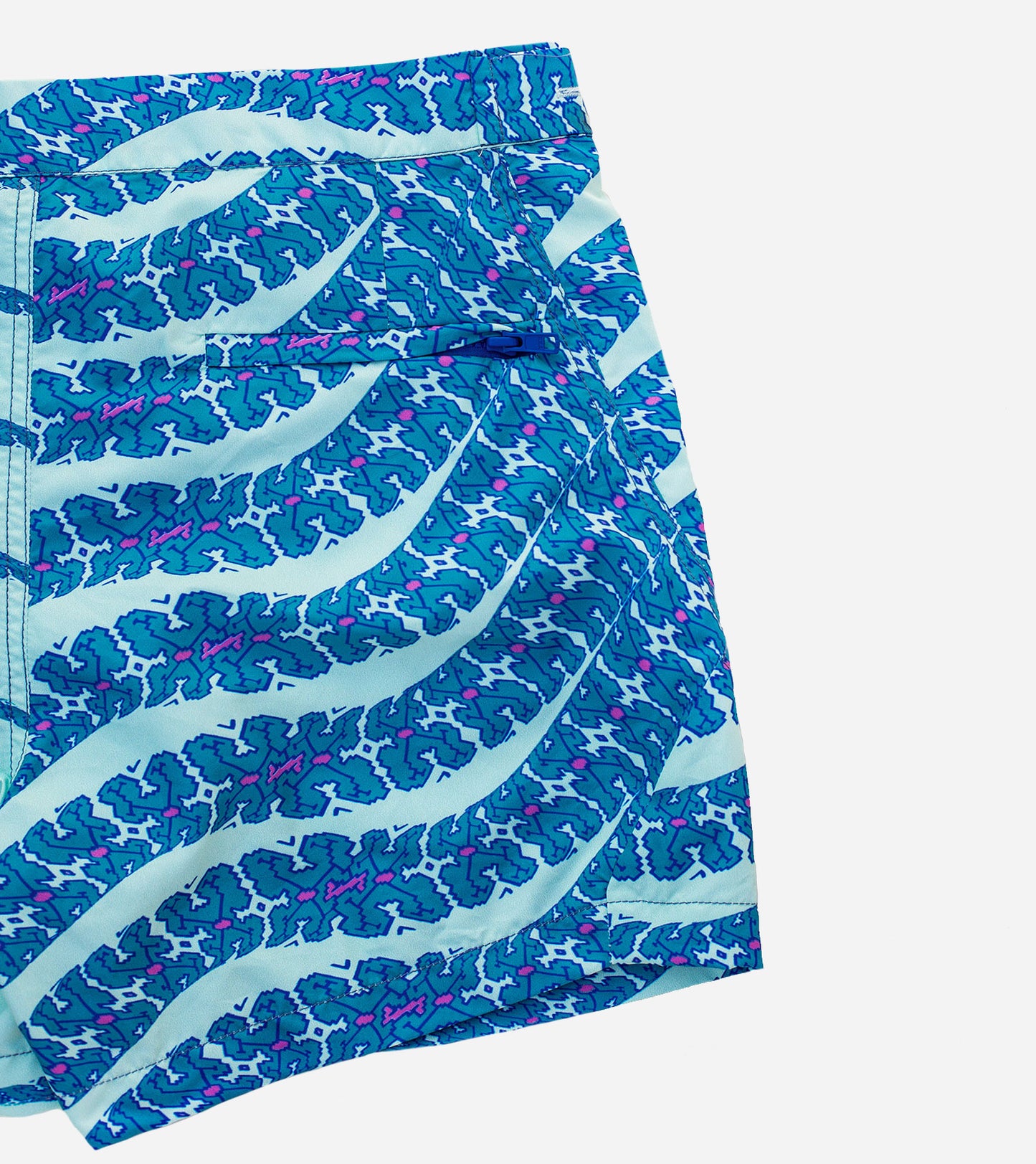 Blue Snake Shipibo Tailored Swim Trunks