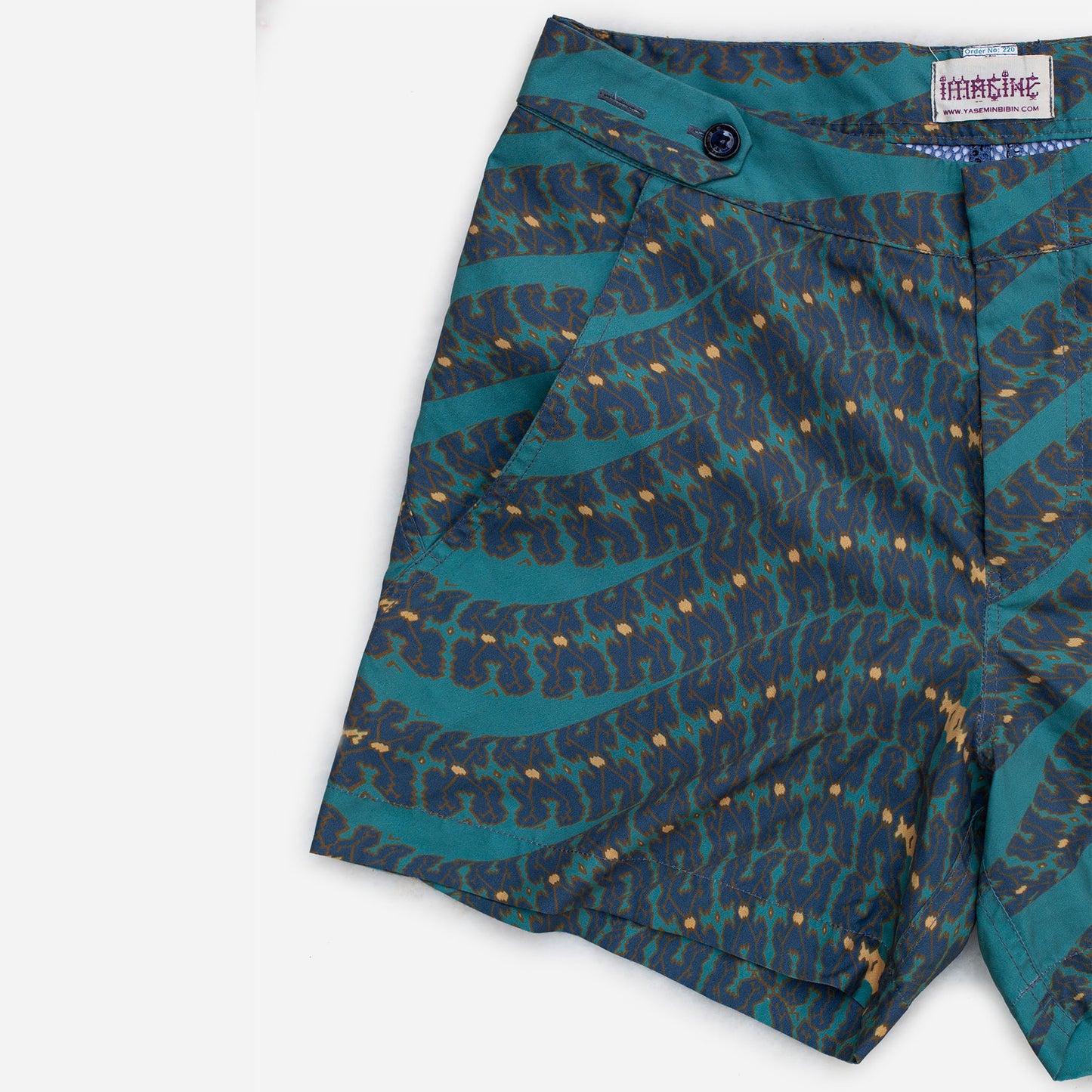 Shipibo Emerald Snake Tailored Swim Trunks